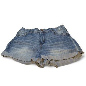 Rue 21 Denim Ruffle Hem Women's Shorts - Blue